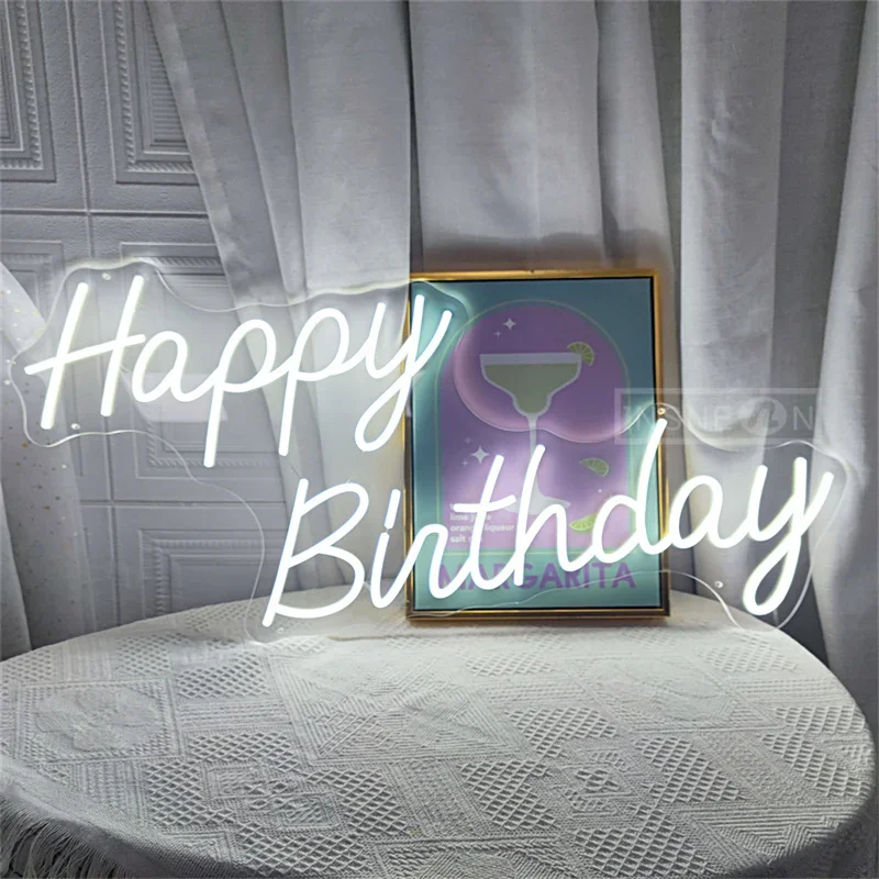 Happy Birthday Neon Signs for Wall Decor, LED Light Up Signs, Birthday Lighting for Home Decor, Personalized Birthday Gift