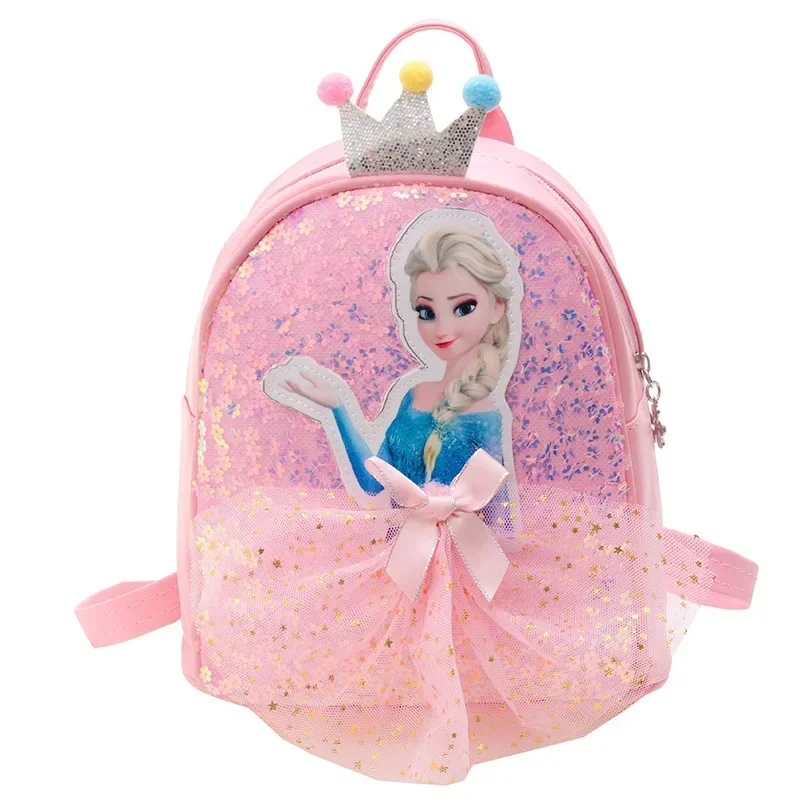 Disney Frozen ELSA children Princess Backpack Kindergarten Baby Mini Schoolbag Cartoon Cute Sequin Shoulder Bag Girls Handbag