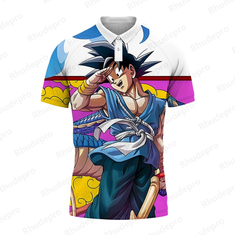 

Japanese Anime Polo Shirt Men Fashion Goku Anime Streetwear Trend Super Saiya Vegeta Oversized Hip Hop Y2k Children's T-shirts