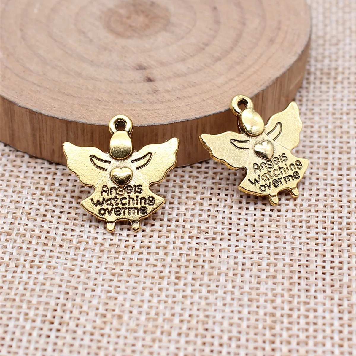 20pcs 20x19mm(0.79x0.75inch) 3 Colors Angels Watching Over Me Charms Jewelry Making Accessories DIY