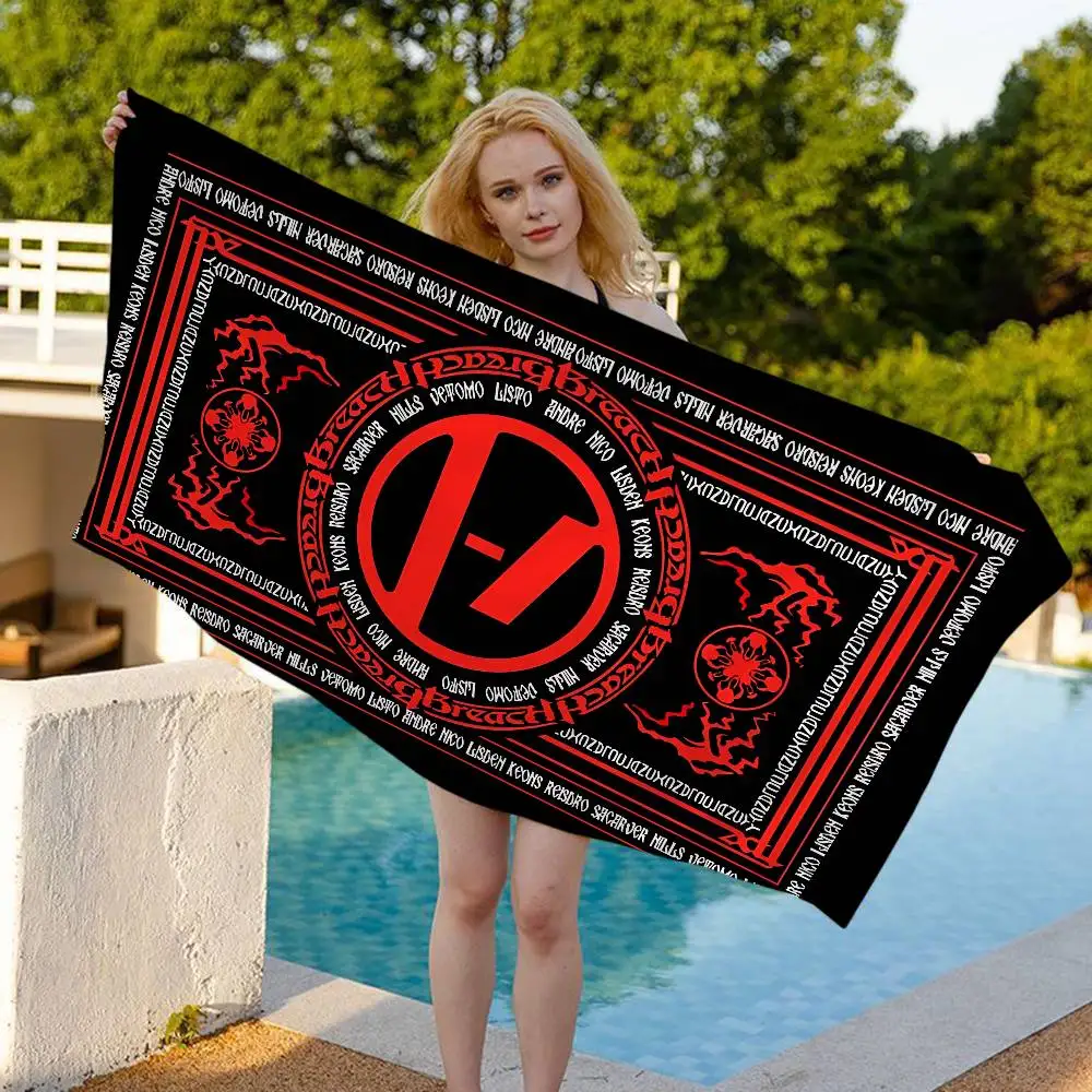 Twenty One Pilot Anime Beach Swimming Towel Soft Absorbent Washcloth Children's Gifts for Kids Travel Camping Gym
