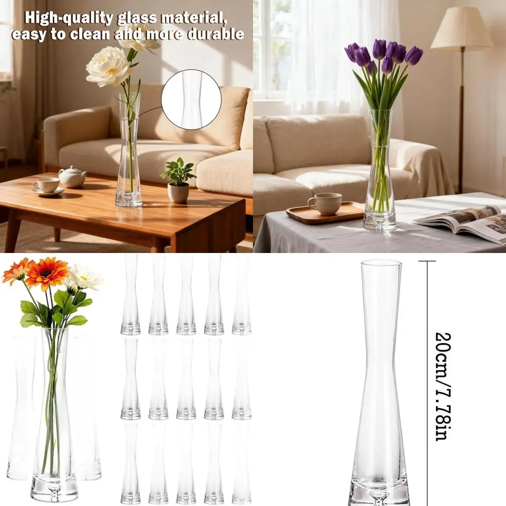 

Современные прозрачные стеклянные вазы-стаканы для центральных композиций – минималистичные декоративные вазы для одного цветка для свадеб, вечеринок, дома и офиса