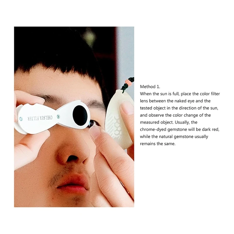 ABP-35X Jewelers Loupes Foldable Magnifier With Double Lens Chelseas Jadelite Filter For Jewelry Watches