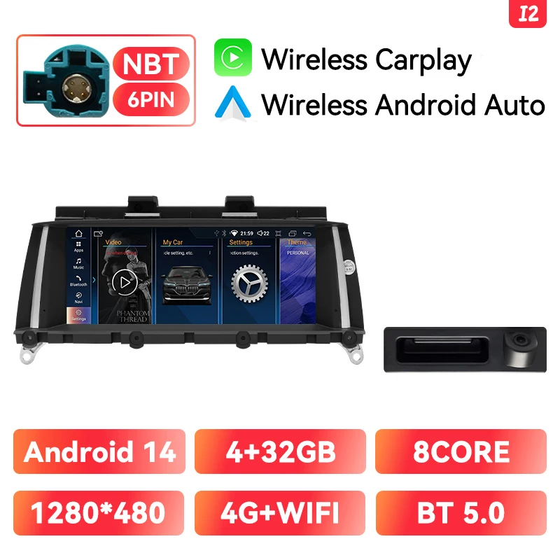Auto Multimedia Speler Voor BMW X3 F25 X4 F26 CIC NBT Android 14 Draadloze Carplay Android Auto128G GPS 4G Wifi DSP 8Core Stereo