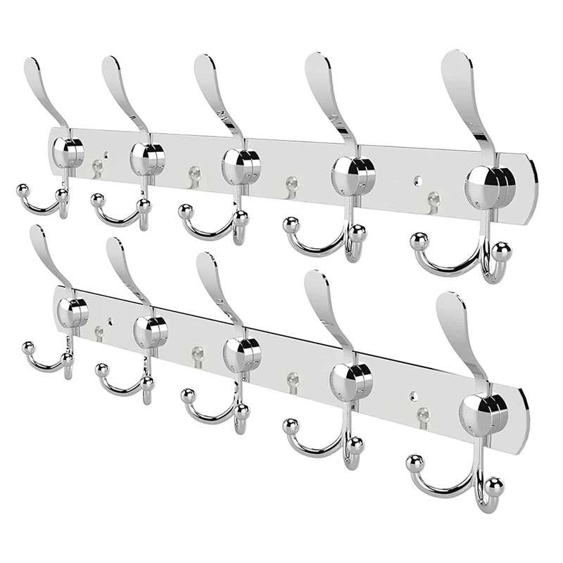 

Coat Racks For Wall - Stainless Steel Coat Hooks (2 Pack) - Heavy Duty Coat Hooks Wall Mounted - Wall Hanger Wall Hooks
