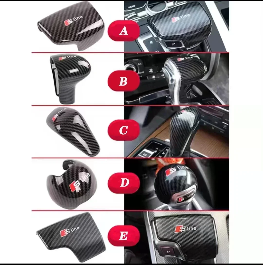 

Carbon Fiber Car Shift Lever Cover Sticker Decorative Accessories For Audi Sline A3 A4 A5 A6 A7 A8 Q3 Q5 Q7 A8L S6 S7 S3 Q2L Q5L