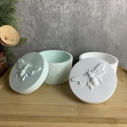 DIY Honey Bee Gypsum Jar Silicone Molds Concrete Epoxy Candle Pot Box Injection Mould Handcraft Home Decor Handmade Gift