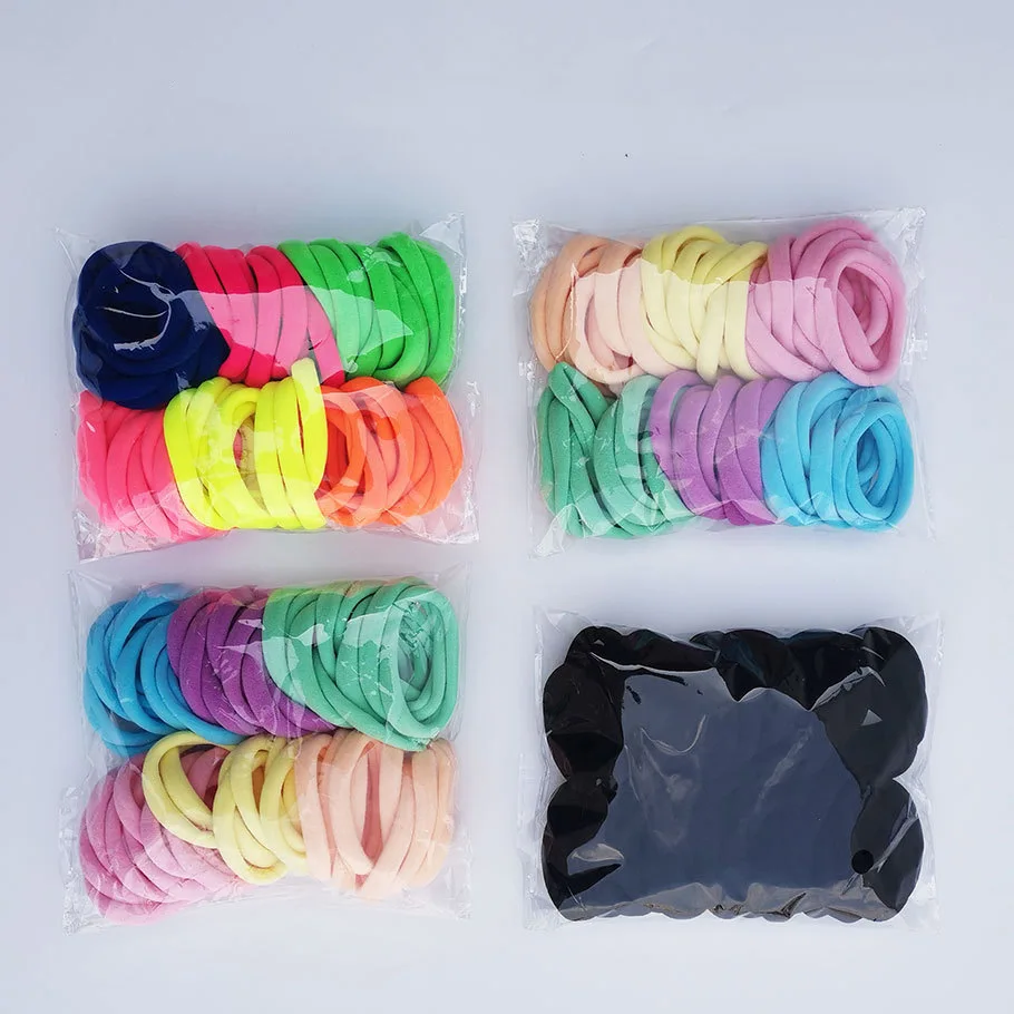 50Pcs 4cm Hair Accessories for Women Hair Ring Rope Traceless Girls Gum Springs Elastic Hairbands Headdress Ties Rubber Bands