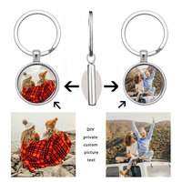 2 Sides Personalized Keychain Special Custom Photo Glass Cabochon Keyring Jewelry Gift Key Holder Chain Ring For Women Men Car