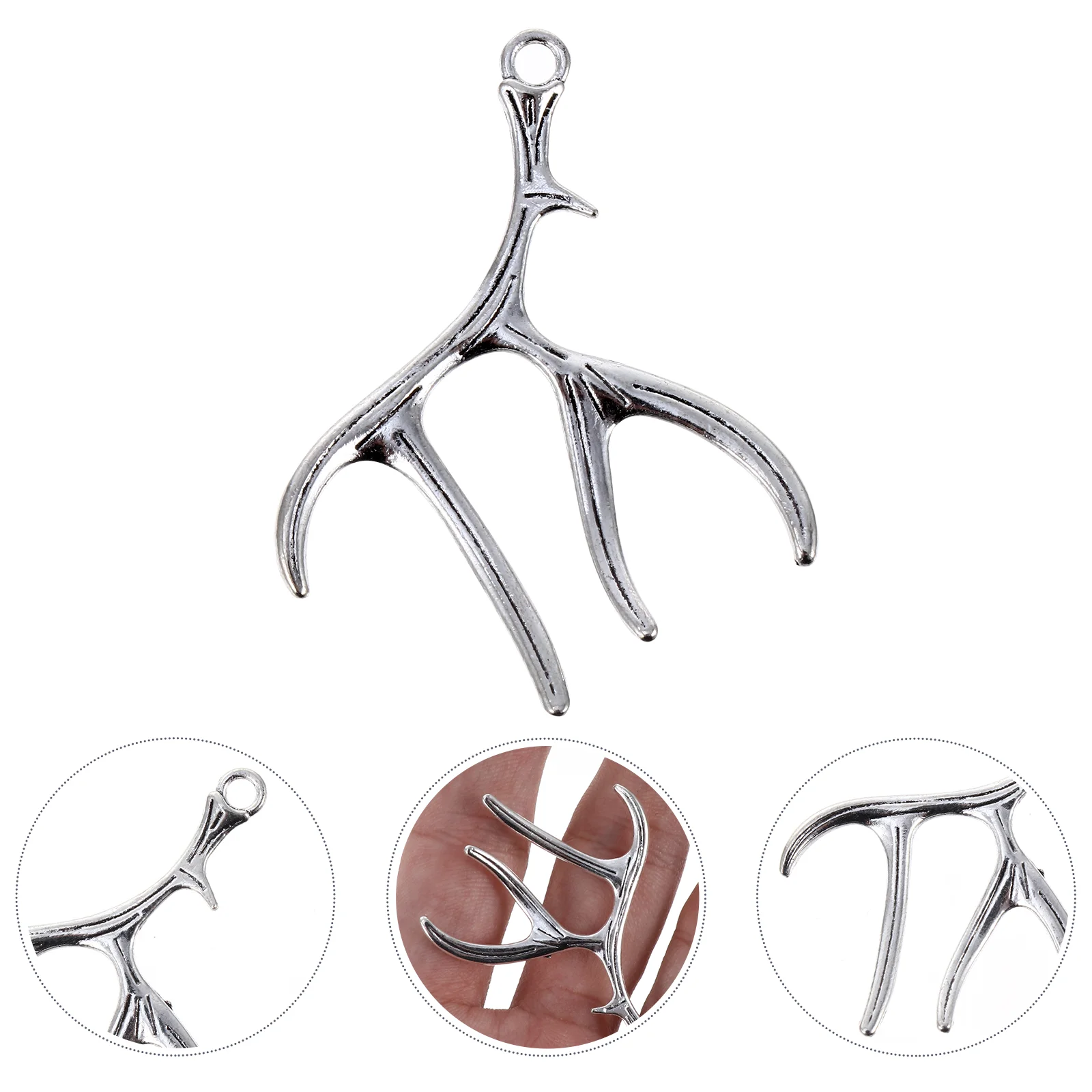 30 Pcs Antler Pendant Necklaces Jewelry Charm Alloy Charms for Making Ornaments Pendants Supplies