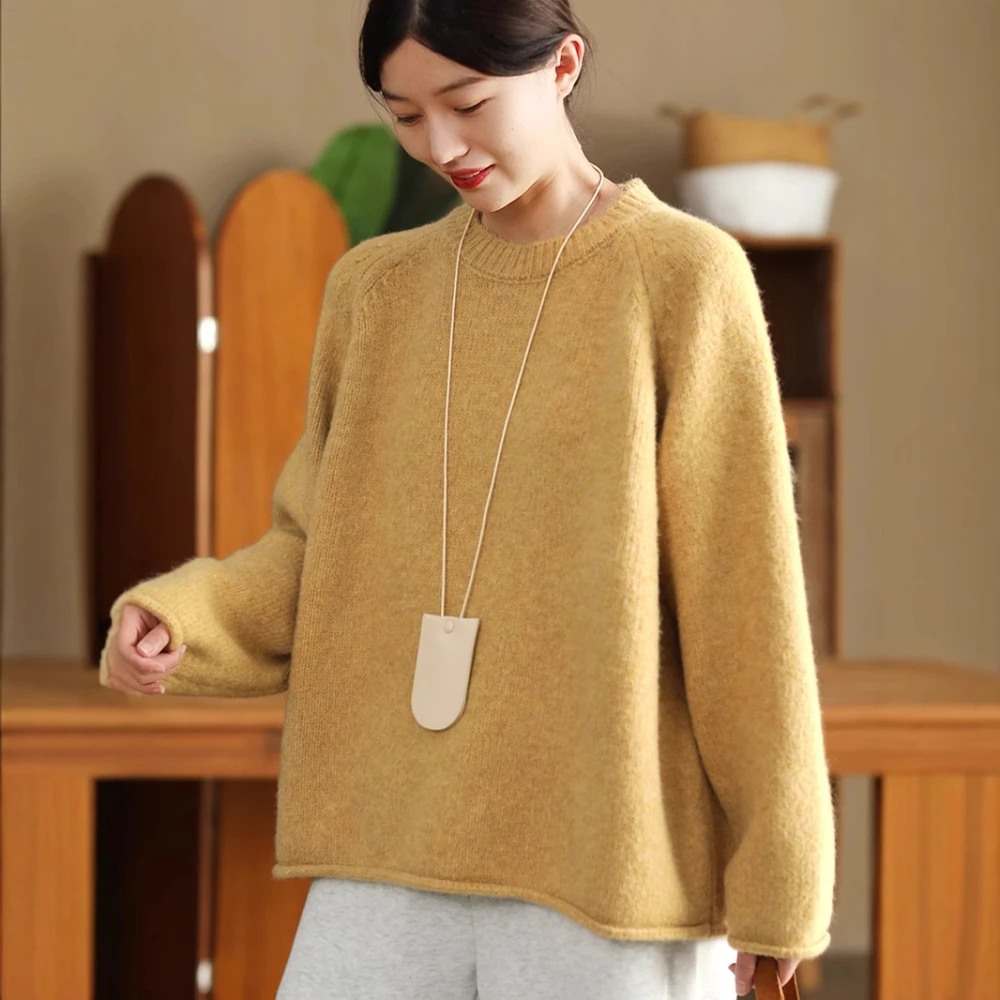 Traf 2024 Woman Cotton Loose Fit Guangdong Print Full No Pullovers Sweater Women Discount