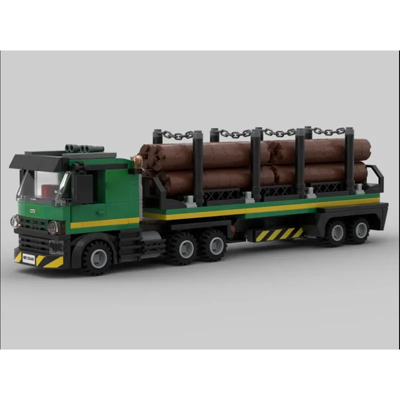 MOC-135440 Virgin Forest Logging Truck Assembly Splicing Building Blocks modello 378 Building Blocks Parts Kids Birthday Toy Gift