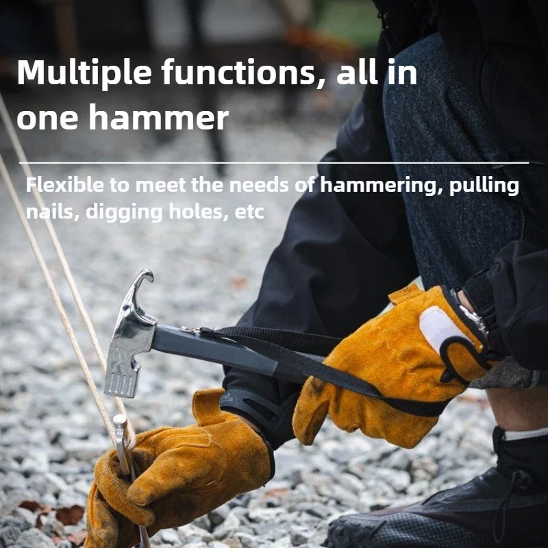 

Outdoor Camping Multi-functional Hammer Tent Ground Nail Carbon Steel Hammer Household Portable Hammers Lightweight Camp Tools