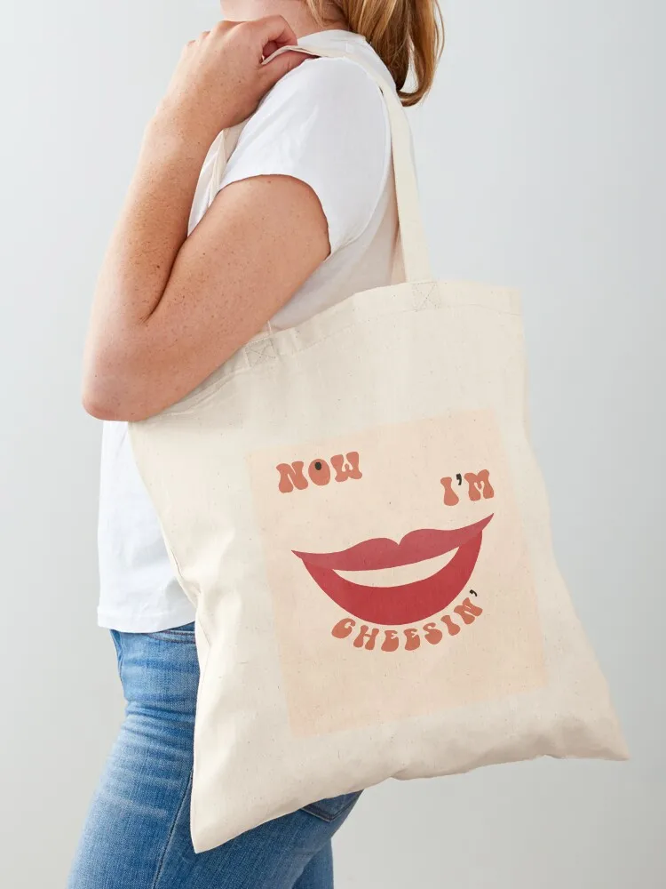 Cheesin’ Smile Artwork Tote Bag tote men's canvas for beach shopper woman Canvas