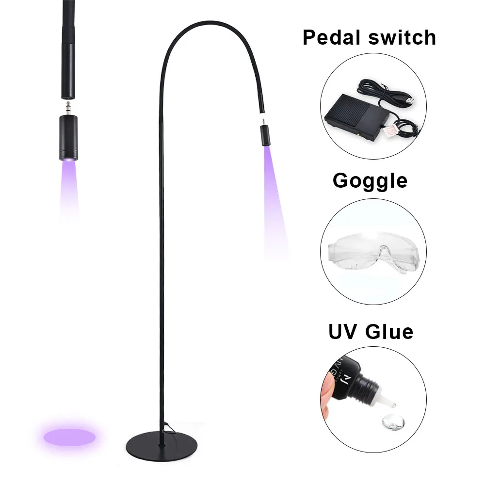 

Hot sell 5w Uv led Eyelash Lamp Adjustable Gooseneck Dimmable Led Lash Light