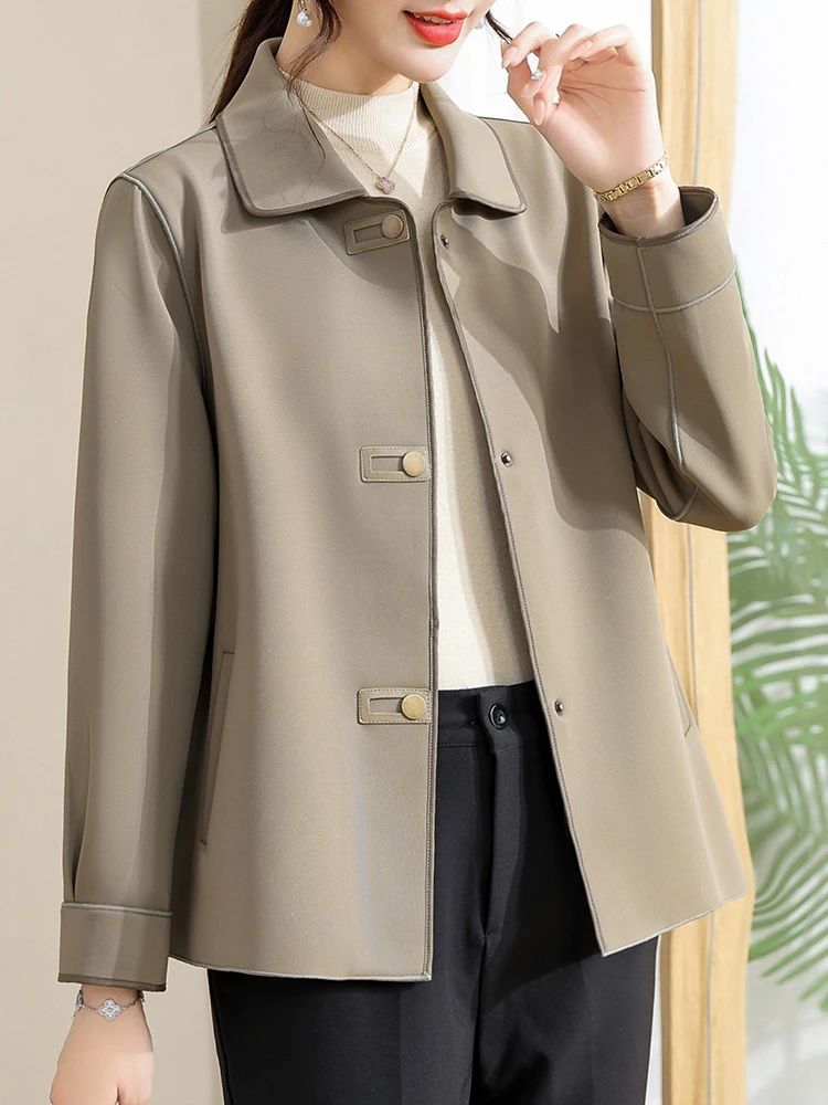 

Осенняя верхняя одежда: куртка для мам, для женщин среднего возраста, практичная ветровка в корейском стиле для весны