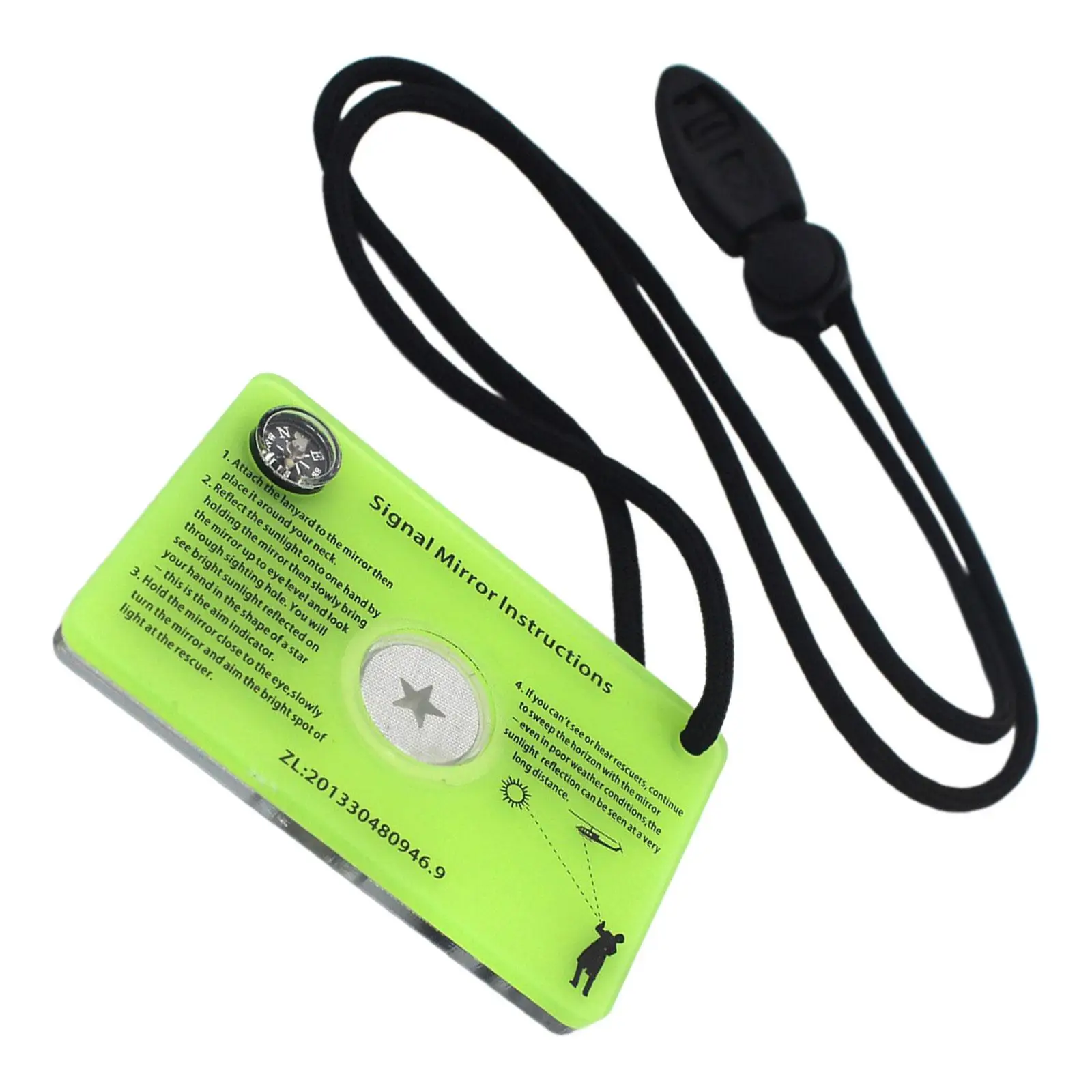Multifunctional Compass Signal Mirror Acrylic Outdoor Survival Mirror Sturdy Portable for Camping Mountain Climbing