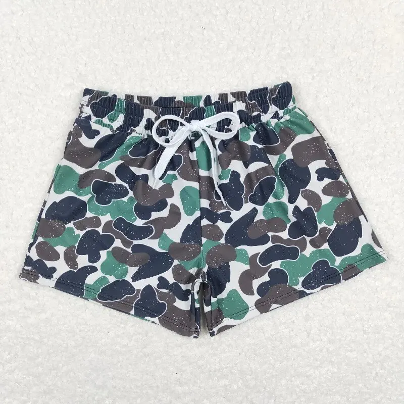 3.3yan New rts baby summer boys beach shorts wholesale boutique brown green camouflage beige boys swimming trunks