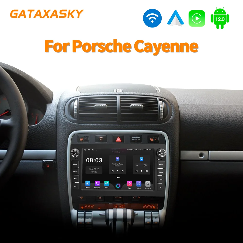 GATAXASKY 8 \'\'Android 12 autoradio lettore multimediale Stereo 360 fotocamera per Porsche Cayenne 955 957 GTS 2003-2010 CarPlay AUTO GPS