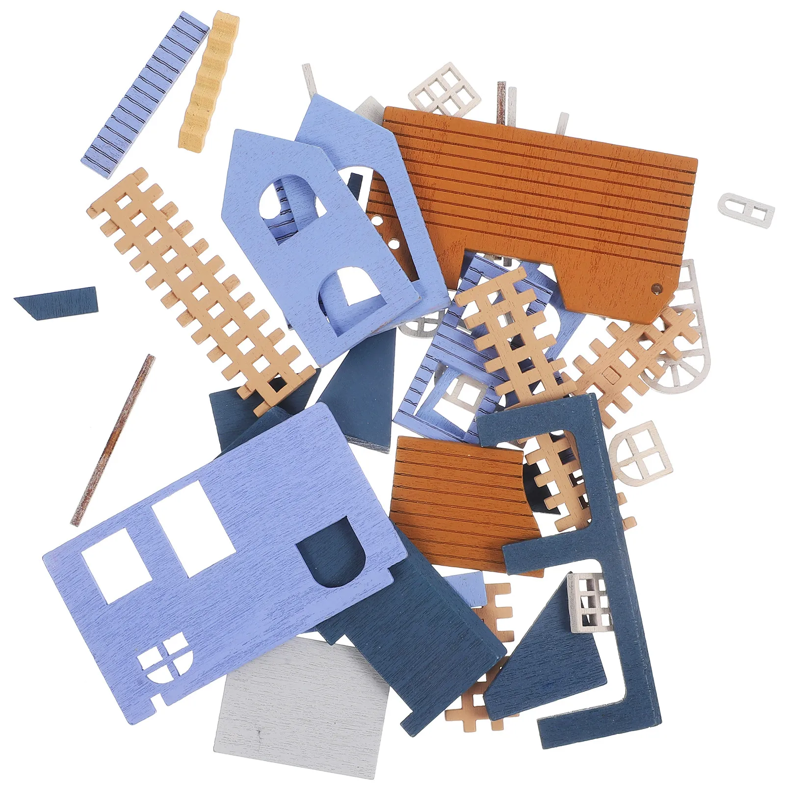 

DIY Mini Wooden Villa Ornament for Micro Landscape Decoration Creative European Style Assembly House with Bright Colors Smooth