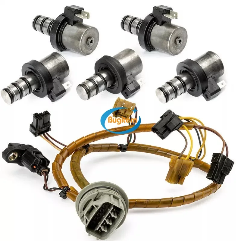 Transmission Shift Solenoid Kit With Harness F4A41 F4A42 F4A51 Compatible For Mitsubishi Hyundai Kia 46313-39051