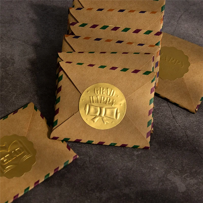 Upgraded 320PCS Graduation Stickers Set Gold Coin Stickers Set Gold Embossed Graduation Cap And Diploma Seals Stickers For Envel