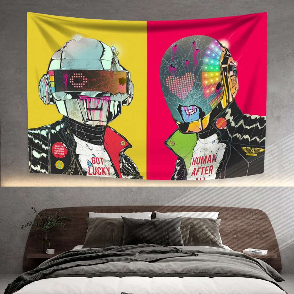 Daft Punks Tapestry Electronic Music Home Decoration Wall Hanging Bedroom Or Living Room Background Cloth Concert Decor