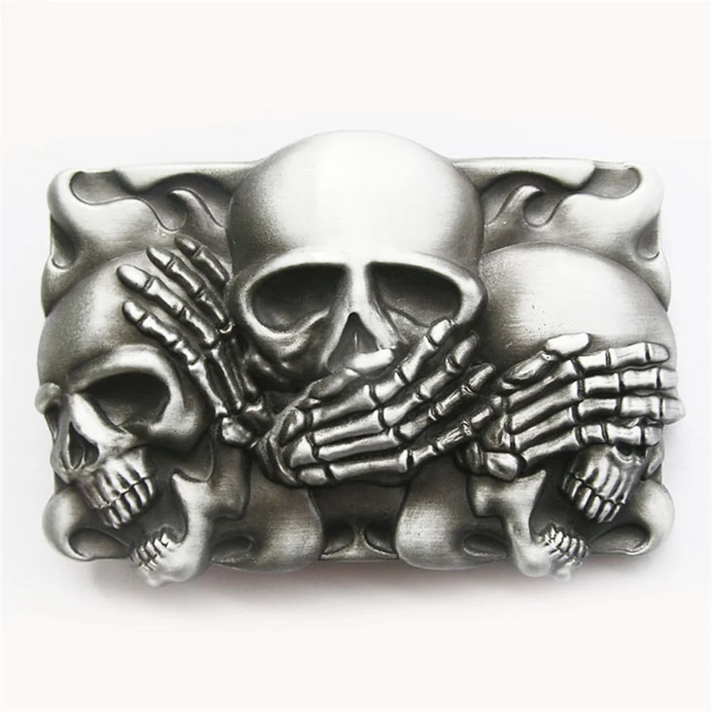 

New Vintage Style Flame Shy Skulls Tattoo Belt Buckle also Stock in US