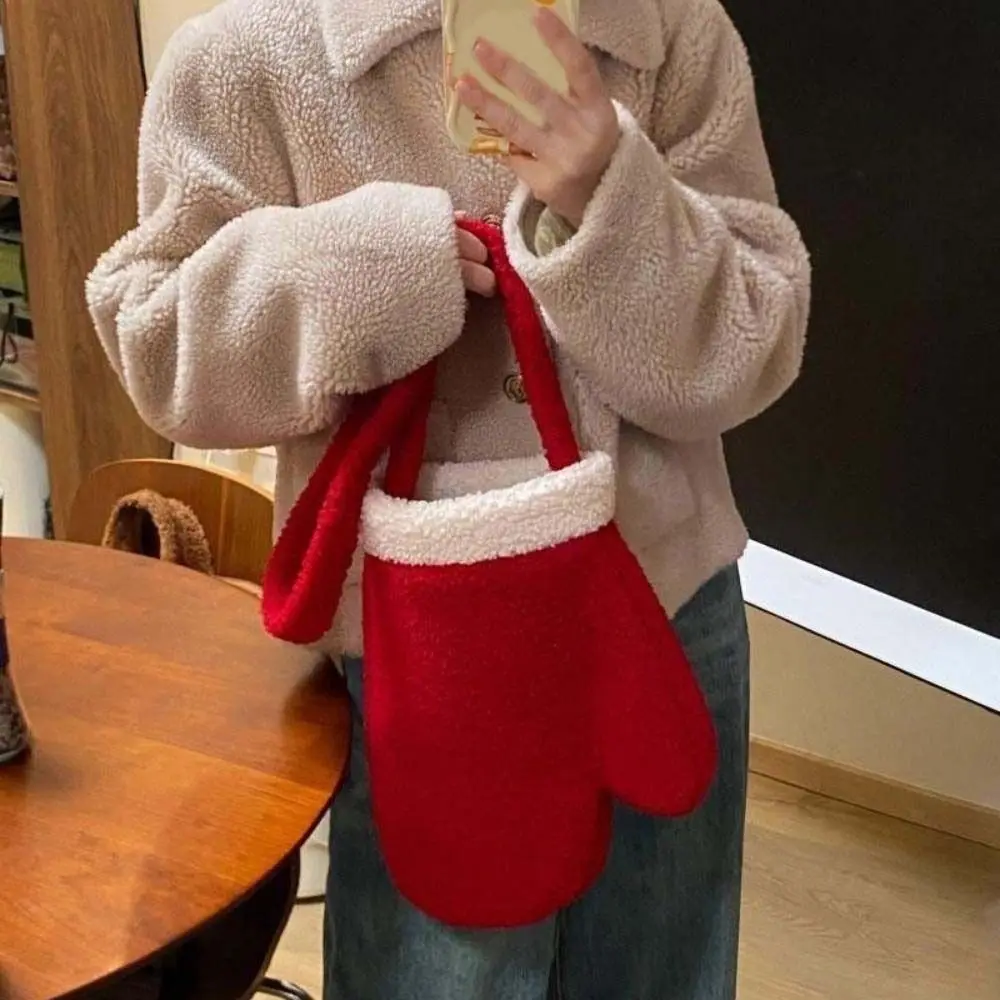 

New Year Christmas Shoulder Bag Irregular Large Capacity Glove Crossbody Bag Party Props Tree Decor Purse Bag Women