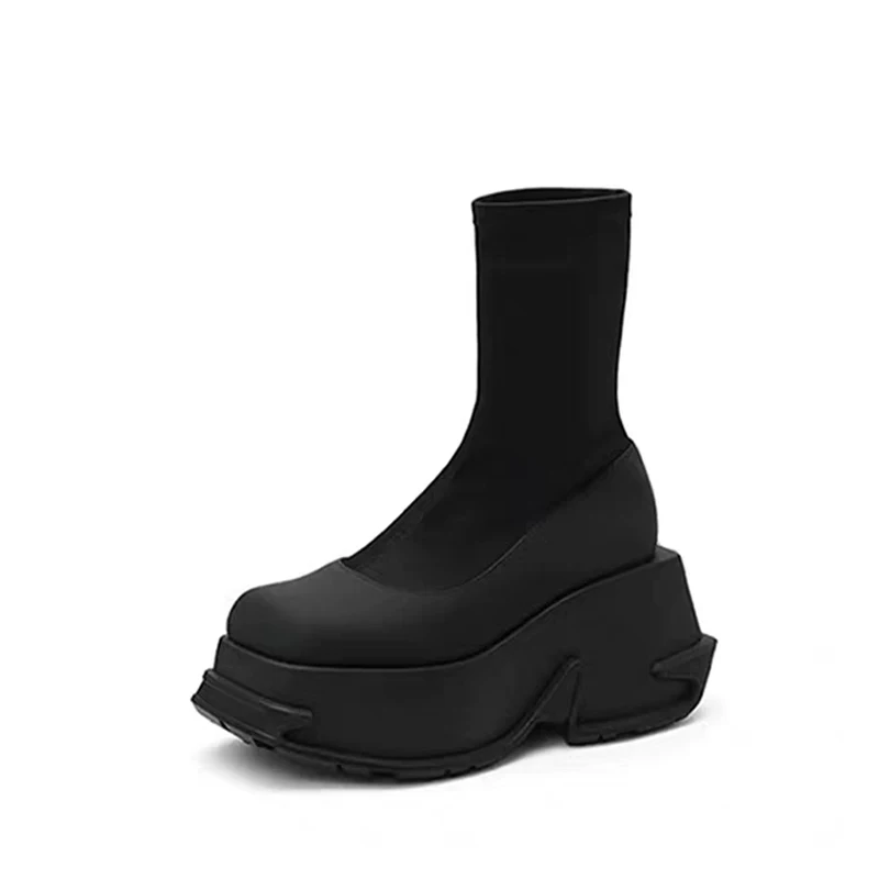 جديد الأحذية النسائية منصة أحذية عالية الكعب 2025 مصمم جورب أحذية الشتاء مضخات القوطي تشيلسي الأحذية أحذية مشي Mujer بوتاس #6