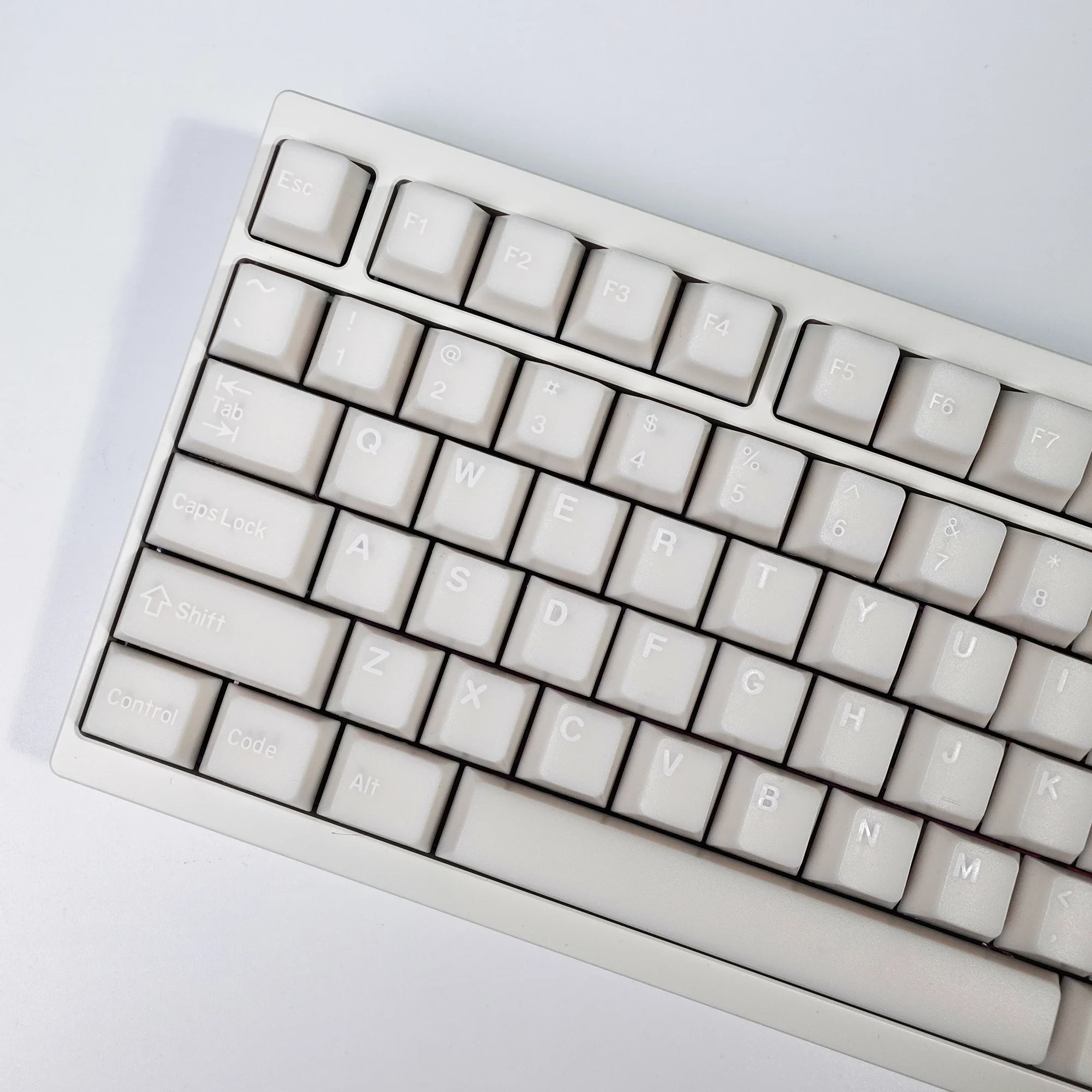 

KBDiy 174 Keys/Set PBT Keycap Double Shot White Jade Keycaps for Mechanical Keyboard Cherry Profile Custom for gx87 crush80 rave
