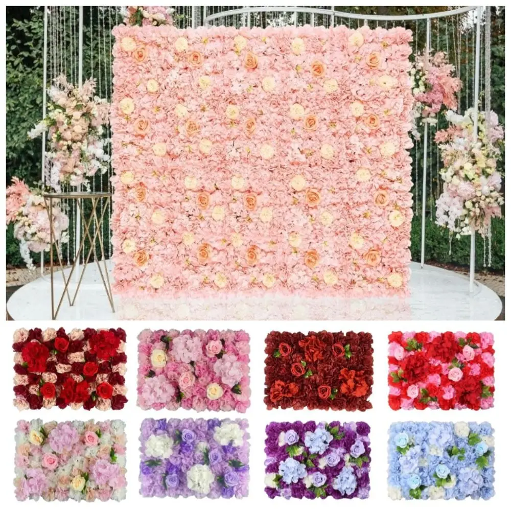 

Handmade Artificial Flower Wall Panels Realistic Romantic Rose Wedding Background Easy To Install 60X40cm Silk Rose Flower Wall