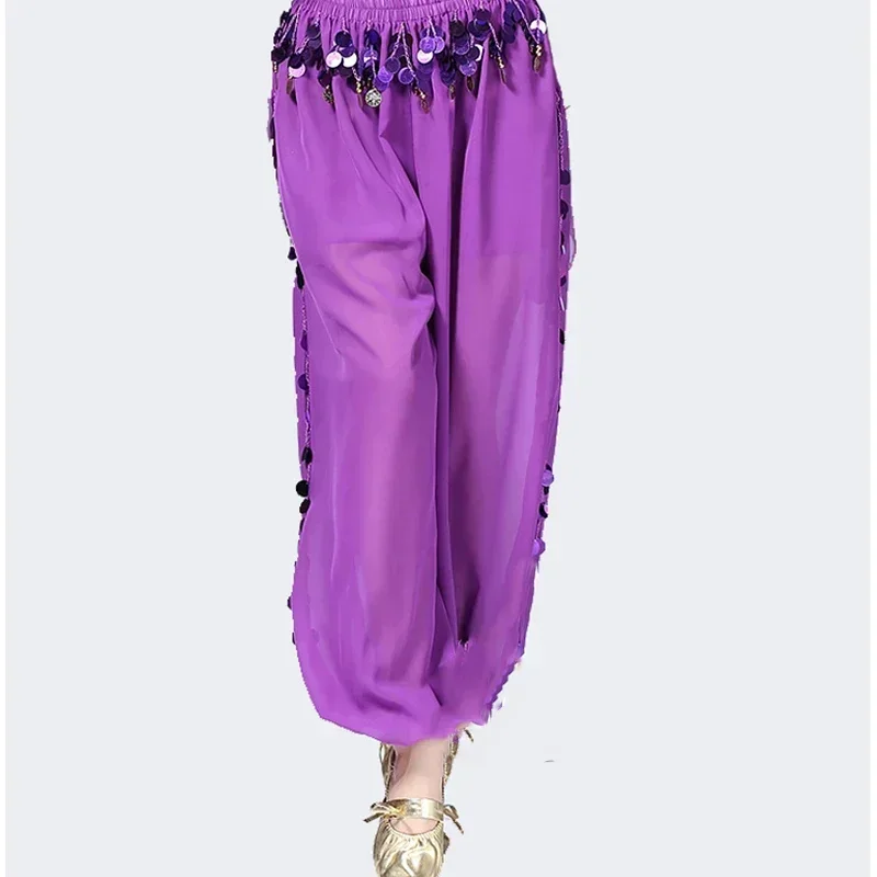 Belly Dance Pant Women's Genie Harem Pants Oriental Belly Dancing Tribal Costume India Shinny Bloomers Trousers