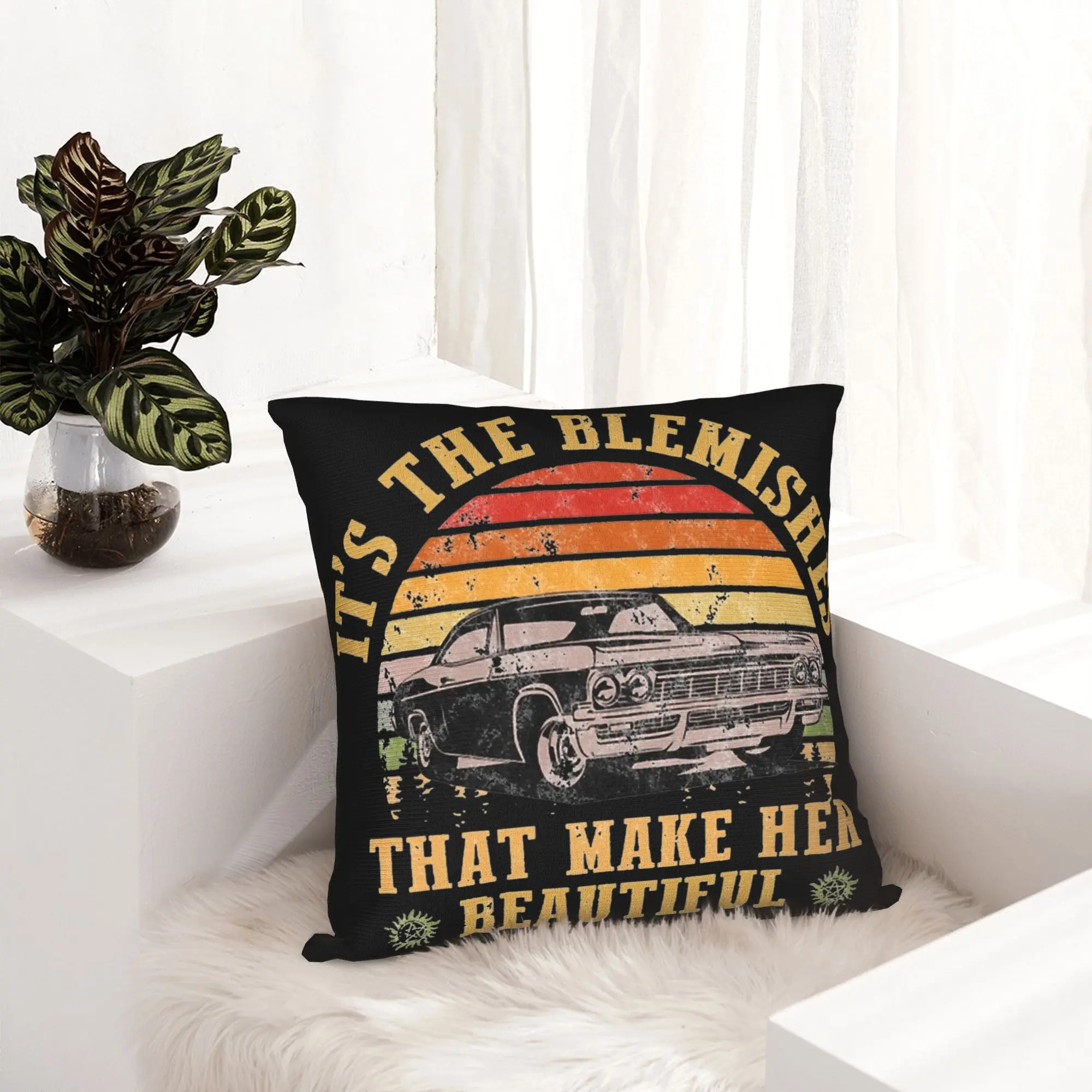 Supernatural Impala Quote Pillowcase Double-sided Printing Fabric Cushion Cover Gift  Throw Pillow Case Cover Bedroom 18''