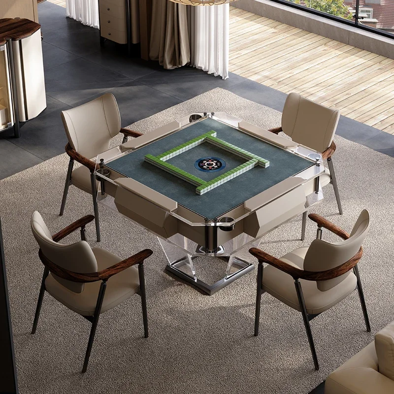 OEMItalian minimalist mahjong table fully automatic household multi-function electric floating table dual-purpose mahjong