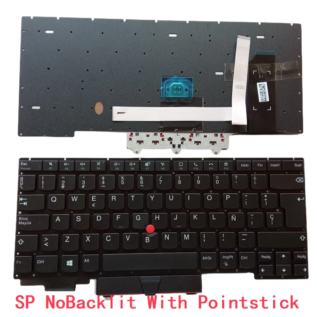 新しい米国スペイン語ノートパソコンのバックライト付きキーボード