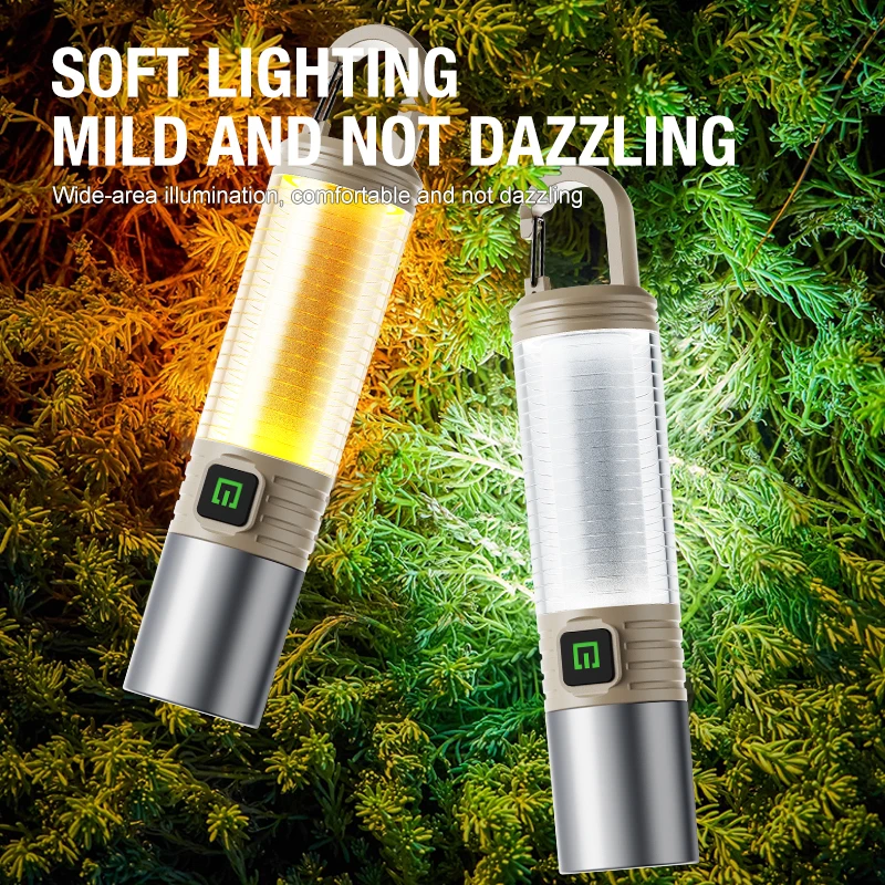Outdoor Zoom Strong Light Camping Patrol Mountain Climbing Multifunctional Atmosphere Flashlight Convenient Tail Hook Light