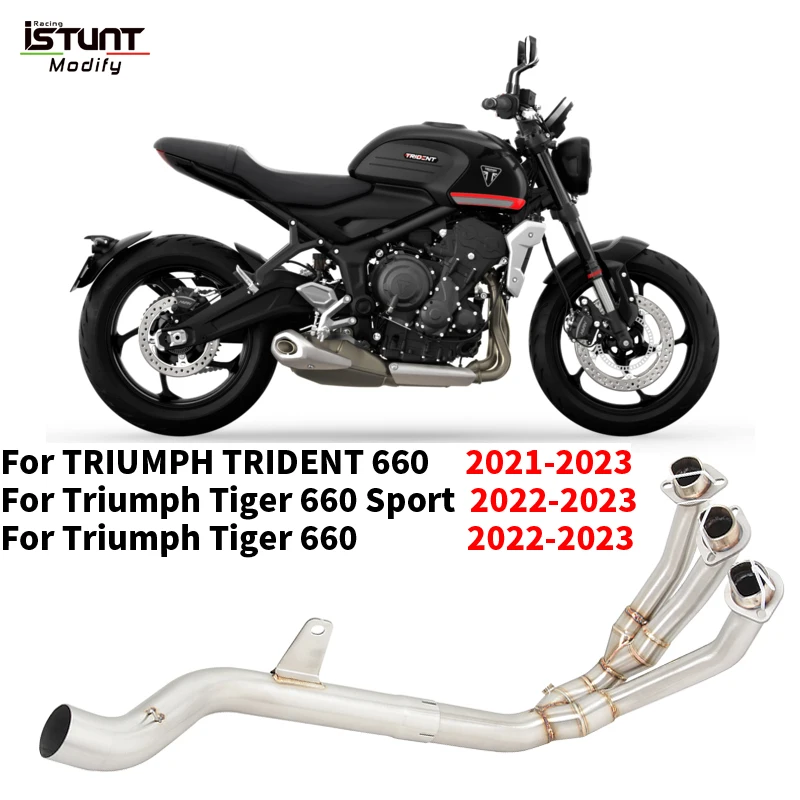 For Triumph Trident Tiger 660 Tiger 660 Sport 2021 2022 2023 Motorcycle Exhaust Full System Modified Front Link Pipe Escape Moto