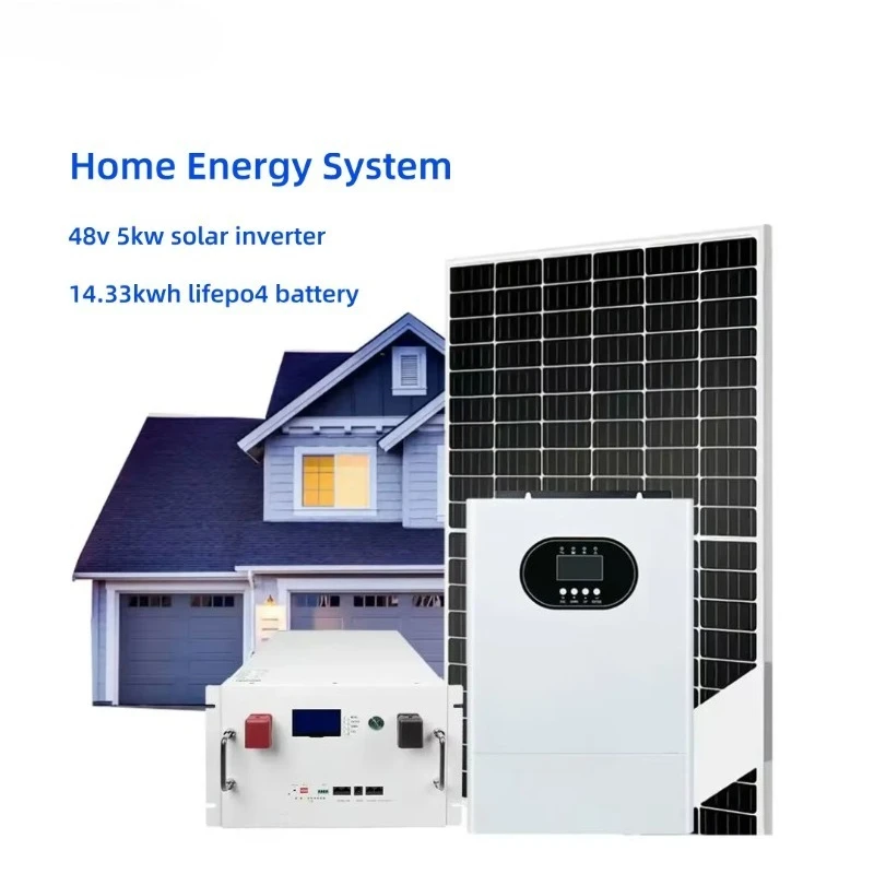 Home Energy System Off Grid 5kw  Inverter with Lifepo4 Lithium Battery  Panel Complete Solar Kit for Home