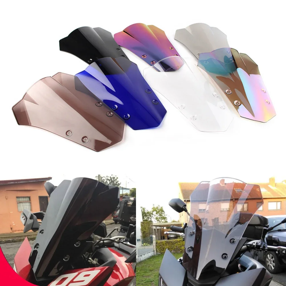 Motorfiets Windscherm Dubbele Bubble Windscherm Vizier Kuip Deflector Voor Yamaha Fj 09 Fj09 Mt09 MT-09 Tracer 900 2015-2017