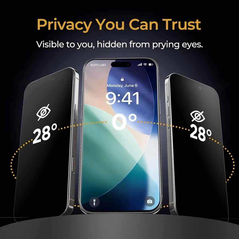 2 Piezas Protector de Pantalla Mate con Privacidad para iPhone 14 17 16 15 13 11 12 18 Pro Max Air 16e 7 8 Plus XR X XS SE Película Cerámica Anti-Espía 2