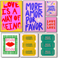 Minimalist sunny eclectic love quotes Poster HD art sticky wall waterproof home living room bedroom bar aesthetic decoration