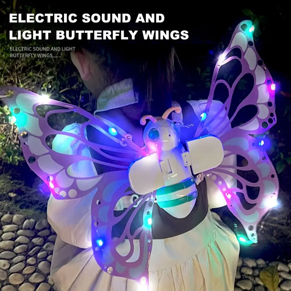 Flapping Butterfly Wings Kids' Electric Butterfly Wings with Led Lights Music for Costume Parties Lightweight Flapping for Pets