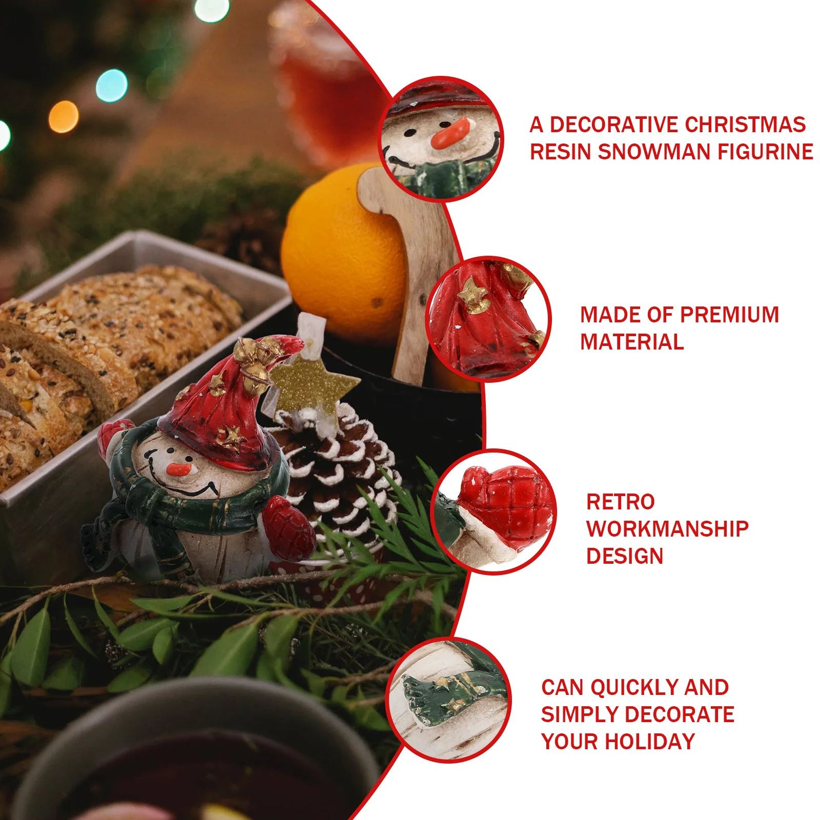 1 قطعة ثلج الزخرفية الراتنج زخرفة لعيد الميلاد المنزل سطح المكتب الديكور عيد الميلاد الحرفية فريدة ديكور المنزل حديقة تمثال #5