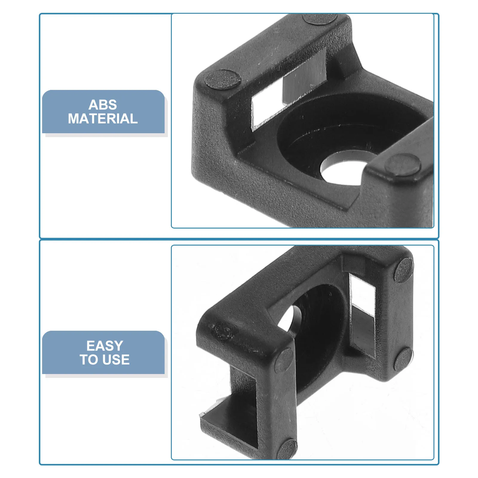 

500Pcs Cable Tie Mount Saddle Type Wire Cable Holders Stable Fixing Clips for Home Office Car Wiring Management