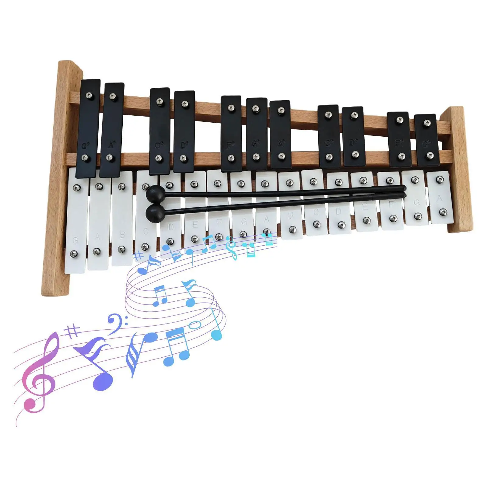 27 Notes Glockenspiel Motor Skill with 2 Mallets for Outside Concert Event