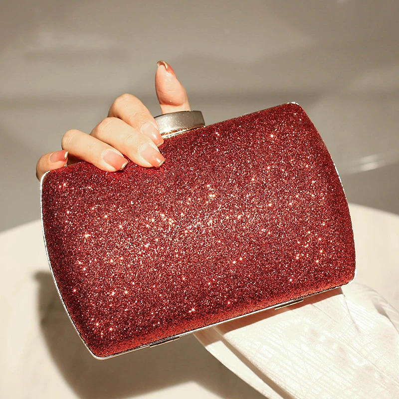 Luxury Women's Cross Bag Red Diamond Clutch Designer Handbag Evening Purse Sparkling Crossbody Shoulder Messanger Party Bag 2023