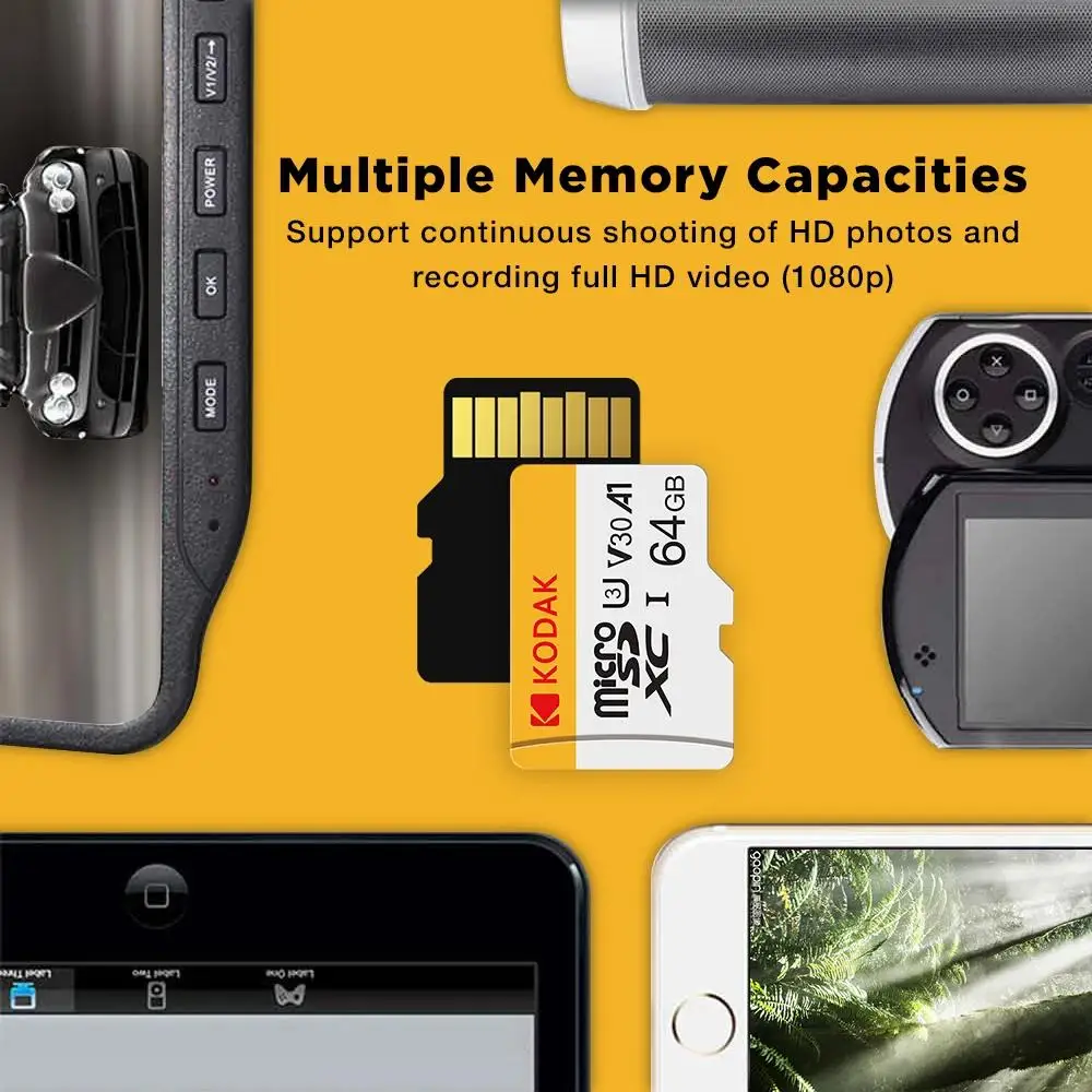 KODAK Micro SD TF-Karte 256 GB 64 GB 32 GB Speicherkarte 128 GB Klasse 10 Microsd SD-Karte 100 MB/S UHS-I A1-Karte für Telefon/PC – Detail 4