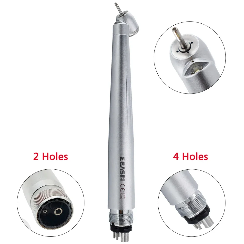 Dental 45 Degree LED High Speed Handpiece E-generator Integrated Push Button Handpiece Single Water Spray With LED Light