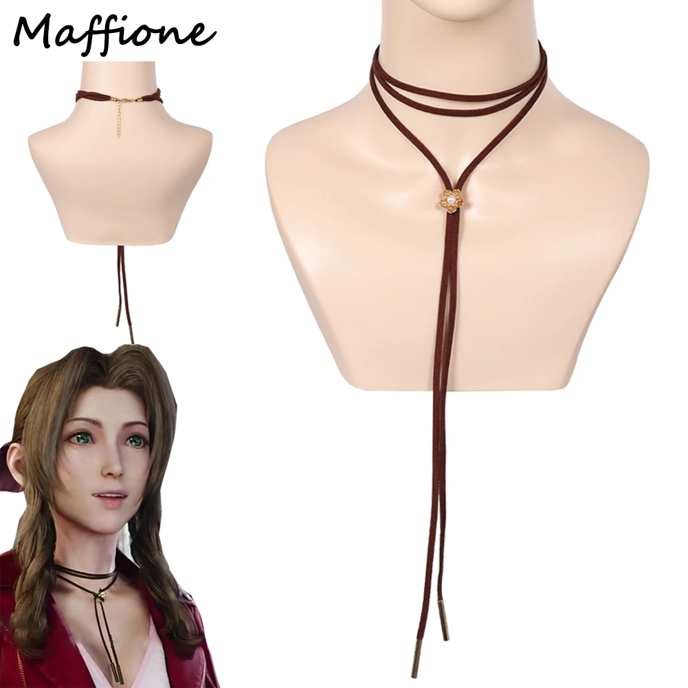 FF Game Final Cos Fantasy Aerith Cosplay Gainsborough Necklace Costume Accessories Girls Neck Lace Women Halloween Neckband Gift